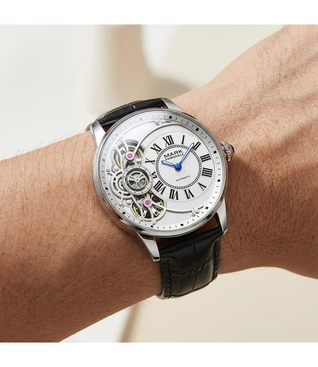 Mark Fairwhale FW-6031-L1 Skeleton Automatik Silber/Schwarz Herrenuhr