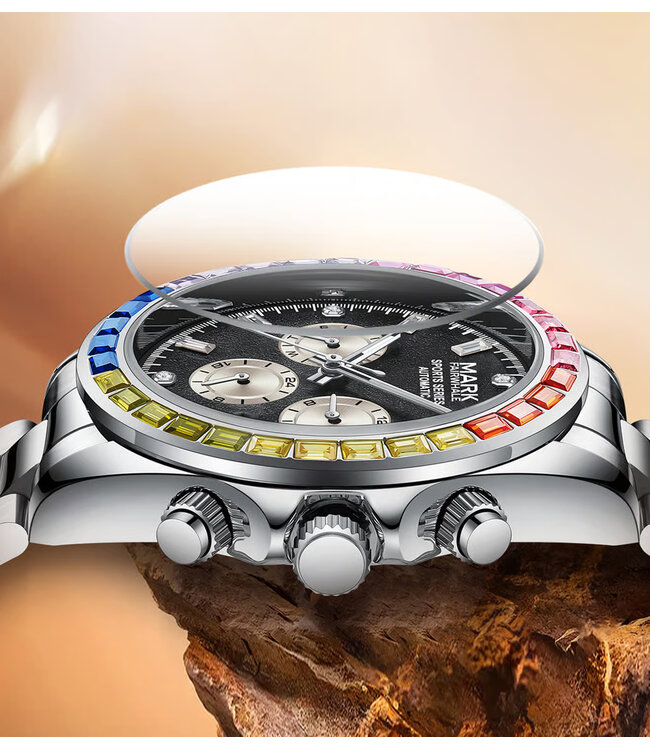 Mark Fairwhale  RAINORA FW-6009-S1 Automatik Rainbow Silber Herrenuhr