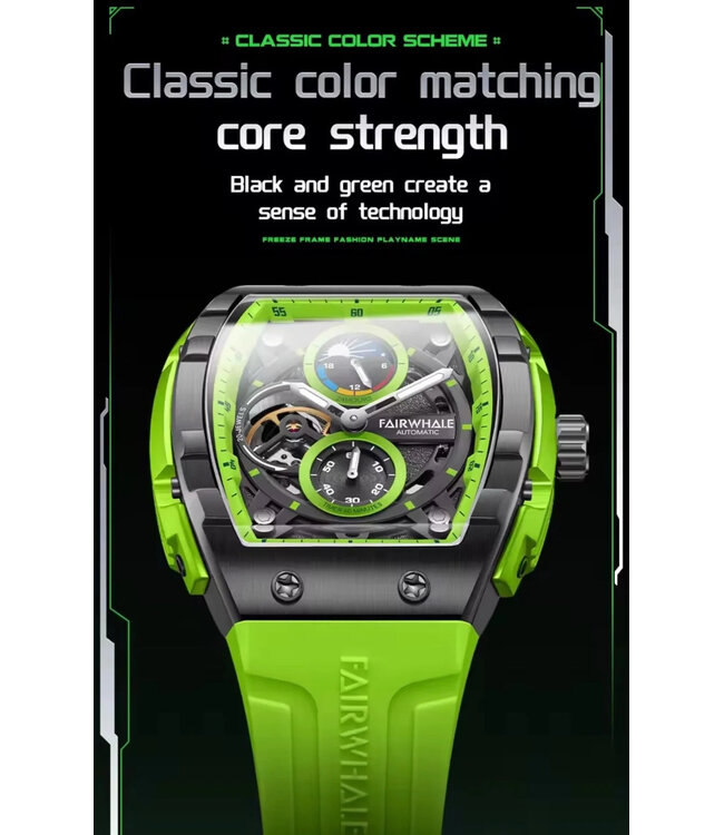 Mark Fairwhale  AETERNUS FW-6670-R2 Mondphase Automatik Grün Herrenuhr