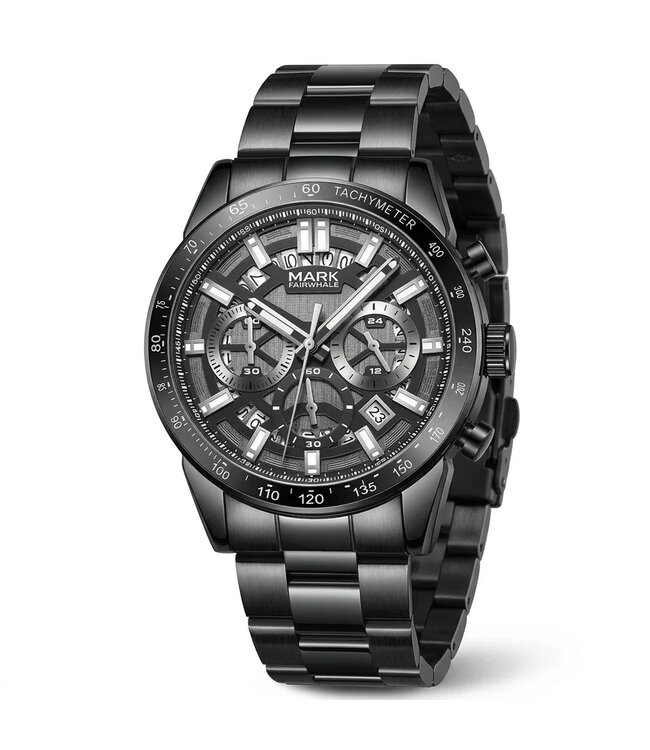 Mark Fairwhale NOCTUM FW-5880-R1 Chronograph Silber/Schwarz Herrenuhr