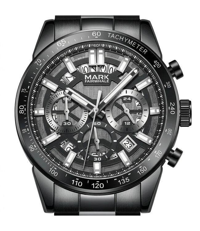 Mark Fairwhale NOCTUM FW-5880-R1 Chronograph Silber/Schwarz Herrenuhr