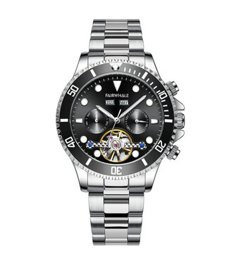 Mark Fairwhale Mark Fairwhale DIVIROX FW-6010-1 Skeleton Automatik Silber/Schwarz Herrenuhr