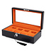 CHRONOGUARD    Uhrenbox CH-3420-8-BL-ORA Schwarz/Orange Velvet für 8 Uhren