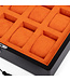 CHRONOGUARD    Uhrenbox CH-3420-8-BL-ORA Schwarz/Orange Velvet für 8 Uhren