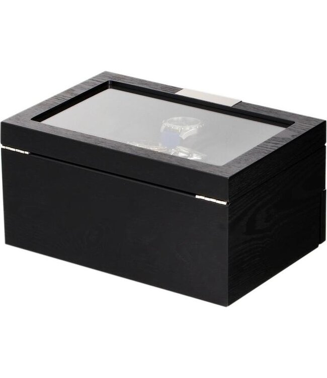 CHRONOGUARD   Uhrenbox CH-2350-20BL Schwarz Glas für 20 Uhren