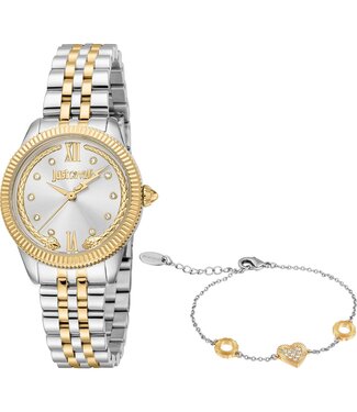Just Cavalli JC1L315M0085 Quarz Bicolor/Silber Damenuhr Set