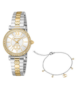 Just Cavalli Varenna JC1L273M0085 Quarz Bicolor/Silber Damenuhr Set