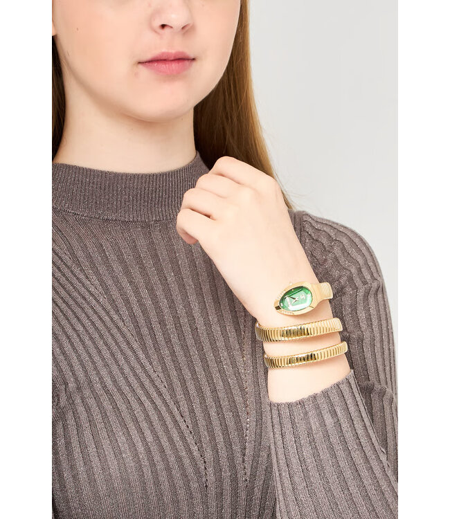 Just Cavalli Signature Snake JC1L209M0045 Quarz Gold/Grün Damenuhr