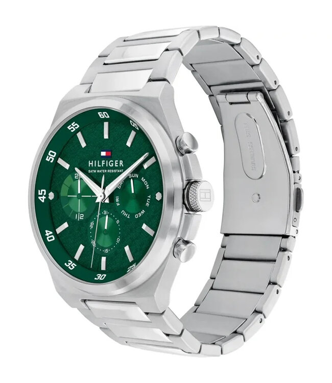 Tommy Hilfiger  Dexter 1792088 Quarz Multifunction Silber/Grün Herrenuhr