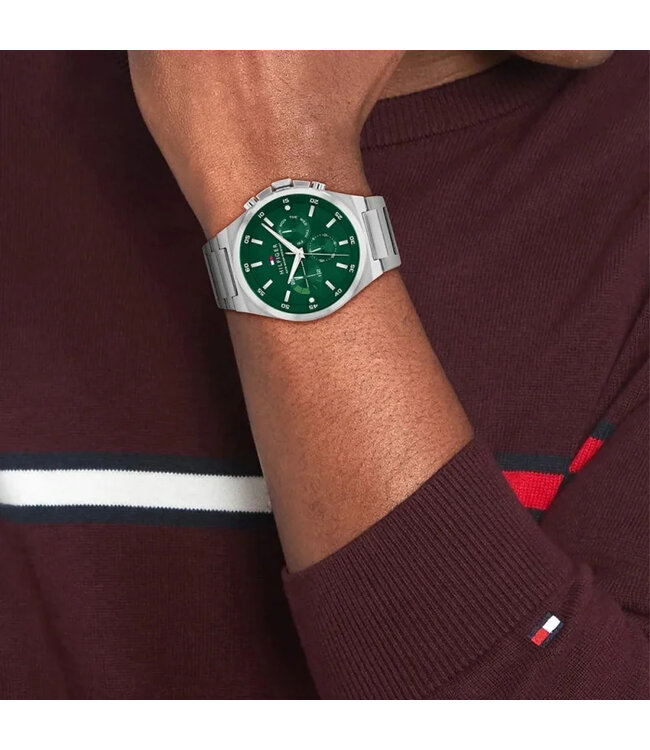 Tommy Hilfiger  Dexter 1792088 Quarz Multifunction Silber/Grün Herrenuhr