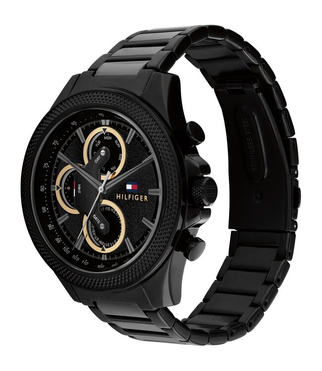 Tommy Hilfiger  Clark 1792081 Quarz Multifunction Schwarz/Gold Herrenuhr