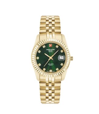 Swiss Alpine Military  Solaris 7716.1214SAM Quarz Gold/Grün Damenuhr