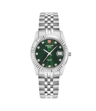 Swiss Alpine Military  Solaris 7716.1234SAM Quarz Silber/Grün Damenuhr