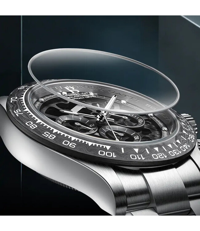 Bonest Gatti  BG8019-S2 Automatik Skeleton Silber/Schwarz Herrenuhr