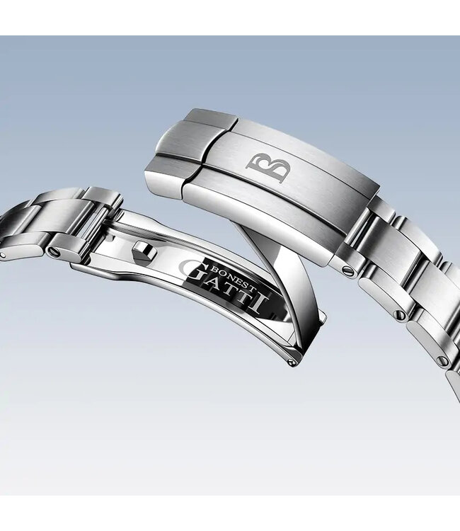 Bonest Gatti  BG8018-S1 Automatik Skeleton Silber Herrenuhr