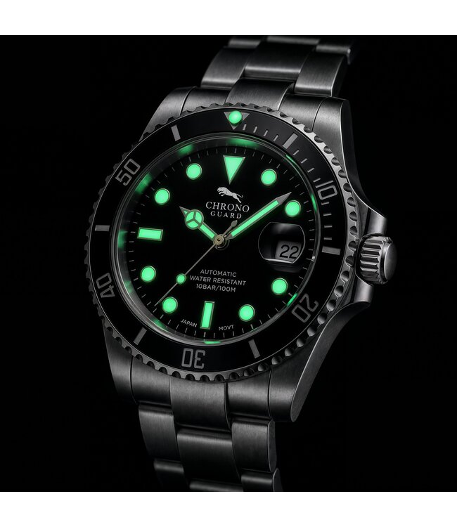 Chronoguard  DeptMaster Black Diver Schwarz Automatik Herrenuhr