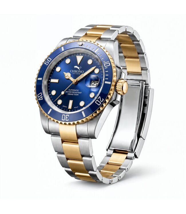 Chronoguard  DeptMaster Blue Two Tone Gold Diver Blau/Gold Automatik Herrenuhr