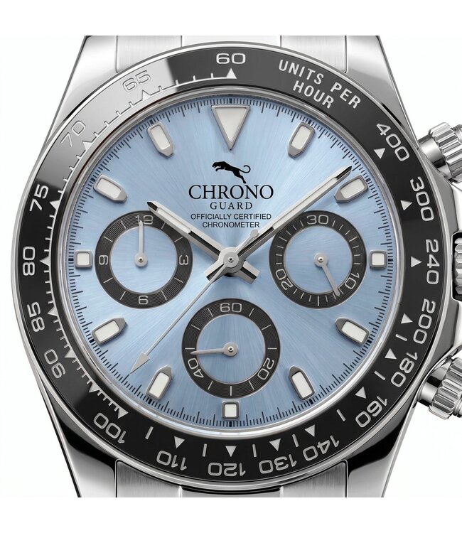 Chronoguard  Corsa Azzurro Chronograph Eisblau/Silber Herrenuhr