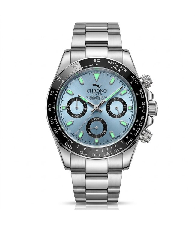 Chronoguard  Corsa Azzurro Chronograph Eisblau/Silber Herrenuhr