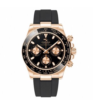 Chronoguard Corsa Rose Gold Black Chronograph Schwarz/Rosé-Gold Herrenuhr