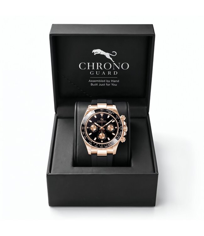 Chronoguard Corsa Rose Gold Black Chronograph Schwarz/Rosé-Gold Herrenuhr