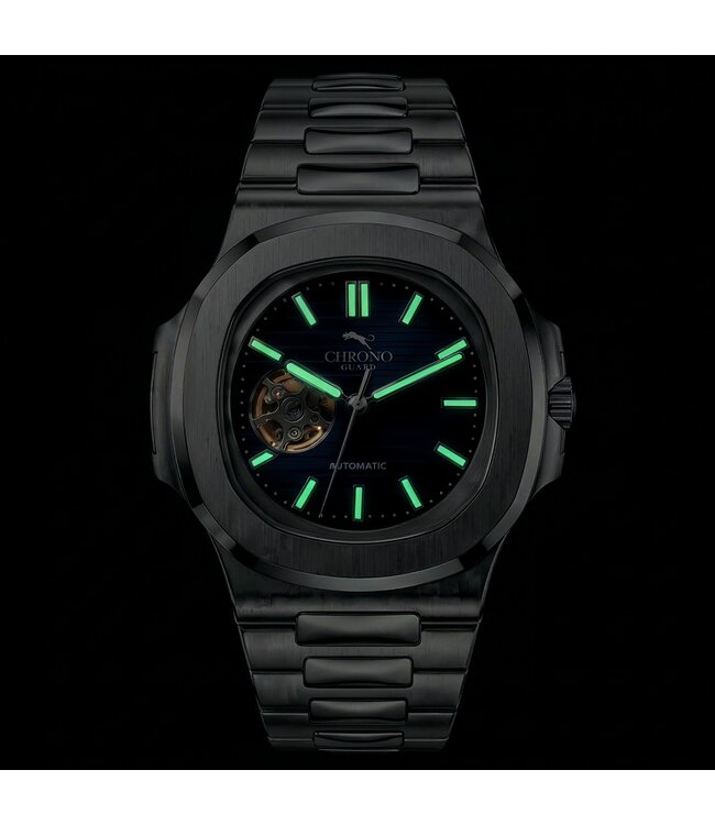 Chronoguard  Cuore Azzurro Open Heart Automatik Blau Herrenuhr