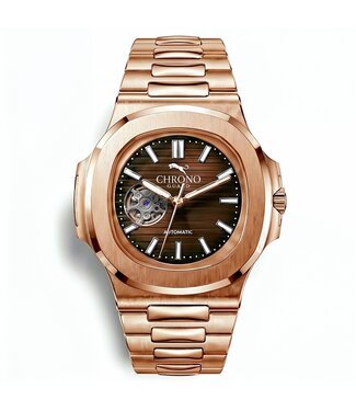 Chronoguard Cuore Cioccolato Open Heart Automatik Braun Herrenuhr