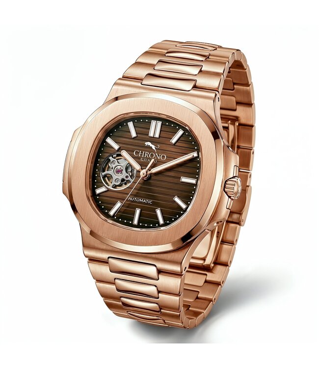 Chronoguard  Cuore Cioccolato Open Heart Automatik Braun Herrenuhr