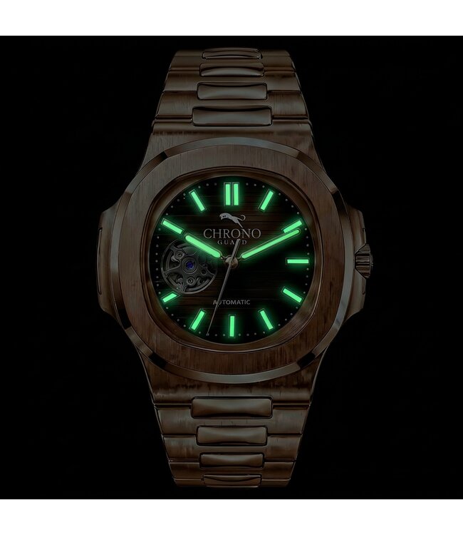 Chronoguard  Cuore Cioccolato Open Heart Automatik Braun Herrenuhr
