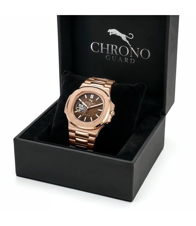 Chronoguard  Cuore Cioccolato Open Heart Automatik Braun Herrenuhr