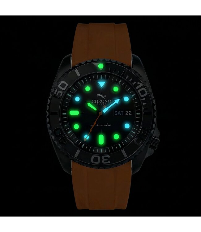 Chronoguard  Abisso Nero Black Diver Automatik Schwarz Herrenuhr