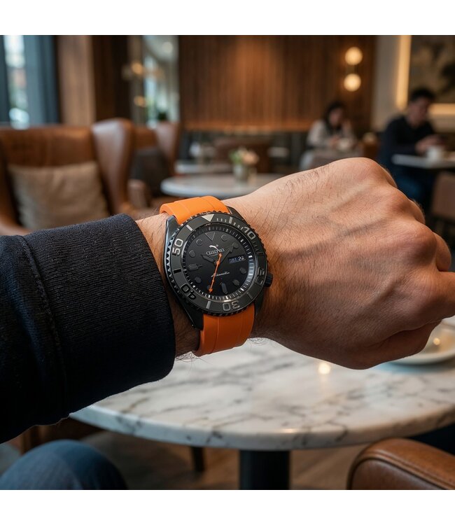 Chronoguard  Abisso Nero Black Diver Automatik Schwarz Herrenuhr