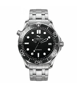 Chronoguard Pelagos Nero Black Diver Automatik Schwarz Herrenuhr