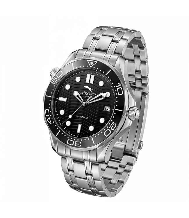 Chronoguard Pelagos Nero Black Diver Automatik Schwarz Herrenuhr