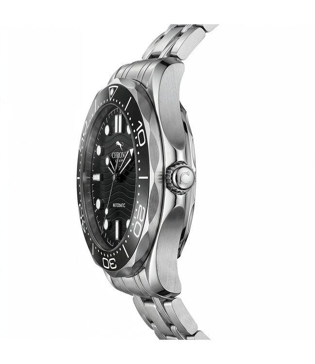 Chronoguard Pelagos Nero Black Diver Automatik Schwarz Herrenuhr