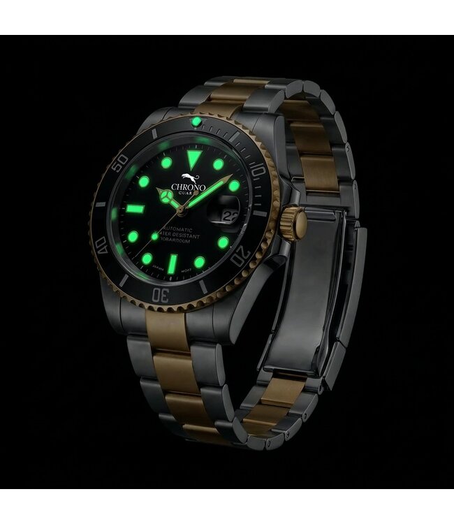 Chronoguard DeptMaster Black Two Tone Gold Diver Schwarz/Gold Automatik Herrenuhr