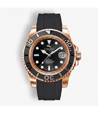 Chronoguard DeptMaster Rosé-Gold Black Diver Schwarz/Rosé-Gold Automatik Herrenuhr