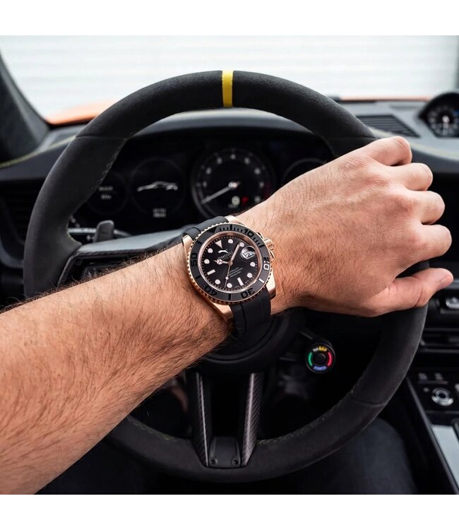 Chronoguard DeptMaster Rosé-Gold Black Diver Schwarz/Rosé-Gold Automatik Herrenuhr
