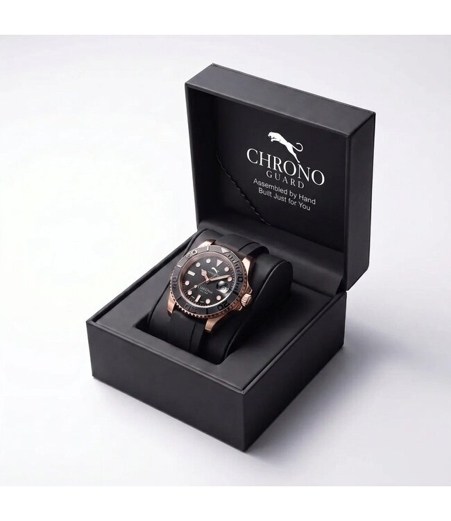 Chronoguard DeptMaster Rosé-Gold Black Diver Schwarz/Rosé-Gold Automatik Herrenuhr