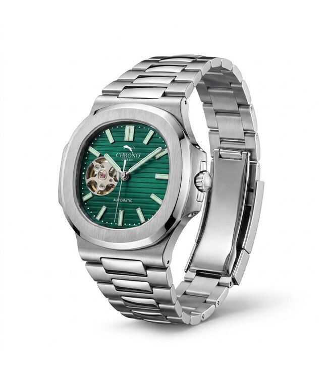 Chronoguard Cuore Verde Open Heart Automatik Grün Herrenuhr