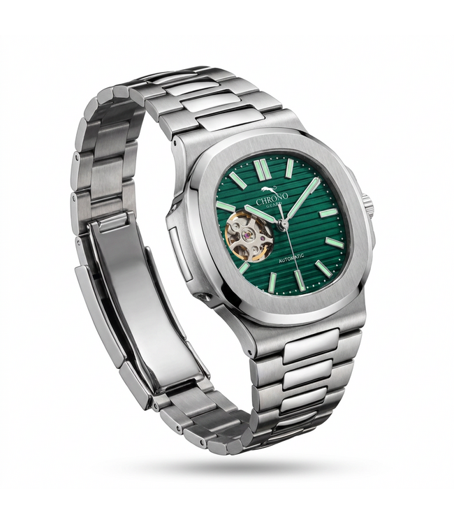 Chronoguard Cuore Verde Open Heart Automatik Grün Herrenuhr