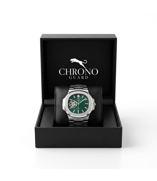 Chronoguard Cuore Verde Open Heart Automatik Grün Herrenuhr