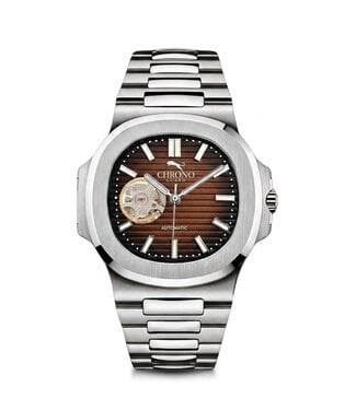 Chronoguard Cuore Cioccolato Open Heart Automatik Braun Herrenuhr