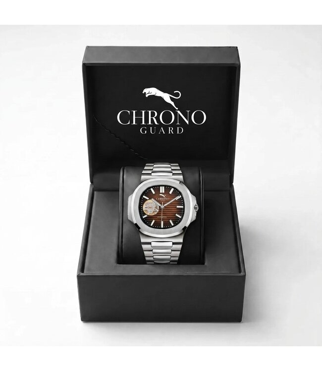 Chronoguard Cuore Cioccolato Open Heart Automatik Braun Herrenuhr