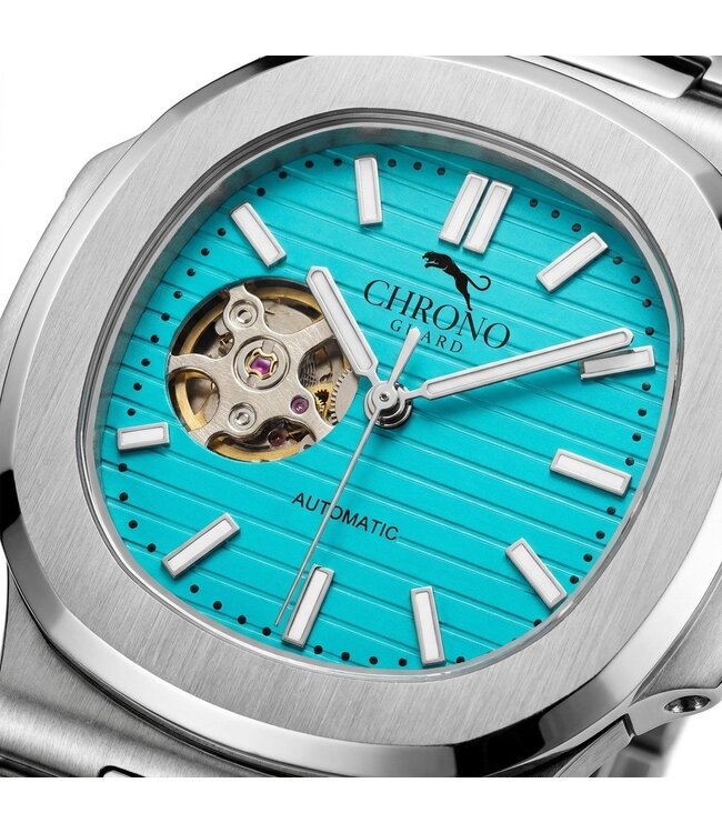 Chronoguard Cuore Turchese Open Heart Automatik Türkis Herrenuhr