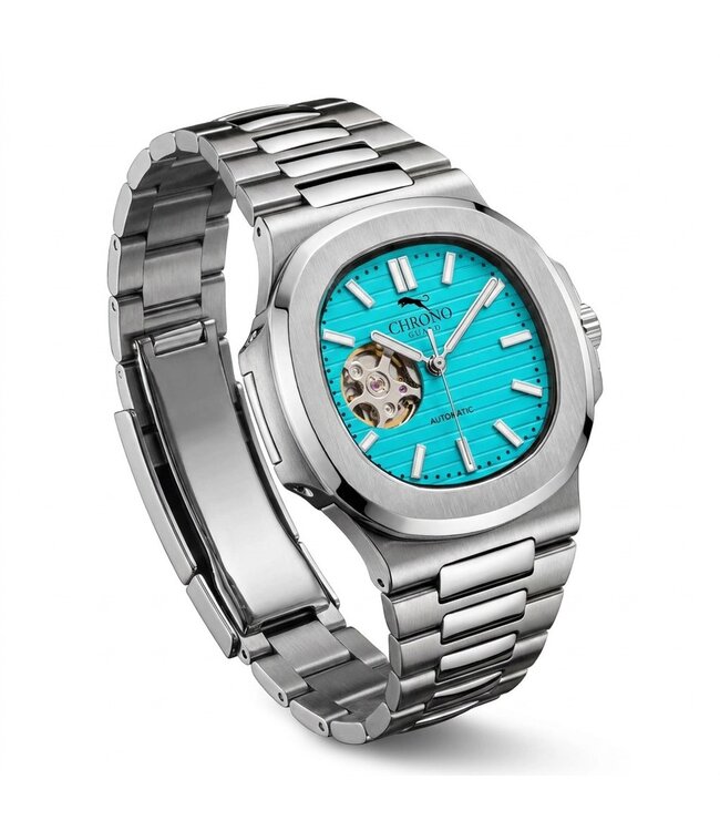 Chronoguard Cuore Turchese Open Heart Automatik Türkis Herrenuhr