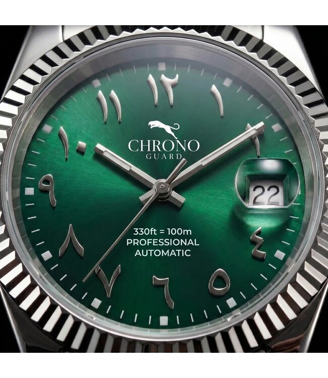 Chronoguard  Classico Verde Arabico 39mm Automatik Grün Herrenuhr
