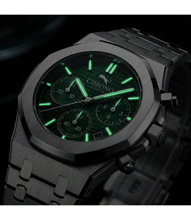 Chronoguard Traguardo Smeraldo 41mm Chronograph Grün Herrenuhr