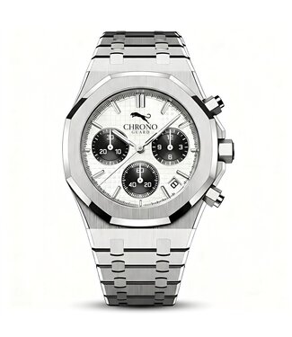 Chronoguard Traguardo Bianco 41mm Chronograph Weiss Herrenuhr