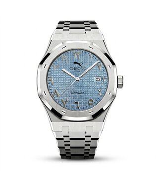 Chronoguard Ottanta Arabico Azzurro 41mm Automatik Hellblau Herrenuhr